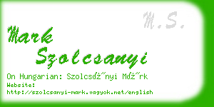 mark szolcsanyi business card